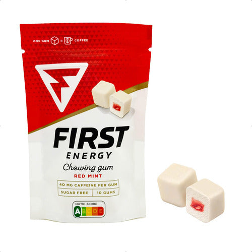 Chiclete Energético First Gum Cafeína Hortelã/Menta