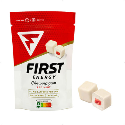 Chiclete Energético First Gum Cafeína Hortelã/Menta