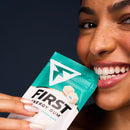 Chiclete energético First Energy Gum 40mg cafeína Fresh Mint sem açúcar com absorção rápida