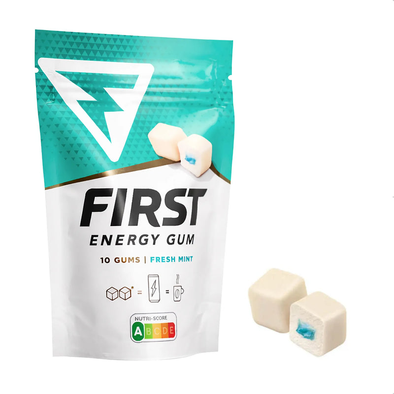 First Energy Gum 40mg Fresh Mint. Energia rápida, sem açúcar e efeito ...