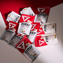 Kit com 9 sachês First Energy Gum 40mg Sweet Mint, chiclete energético sem açúcar com absorção rápida
