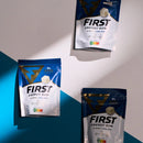Kit com 3 sachês First Energy Gum 80mg Cool Mint, chiclete energético sem açúcar com energia rápida