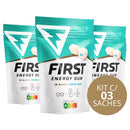 Kit com 3 unidades First Gum Cafeína Fresh Mint, chiclete energético sem açúcar com absorção rápida